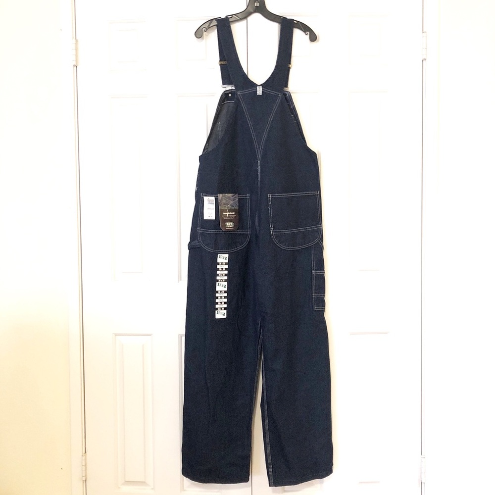 NWT Key Denim Bib overalls. Dark wash. 36 X 30.